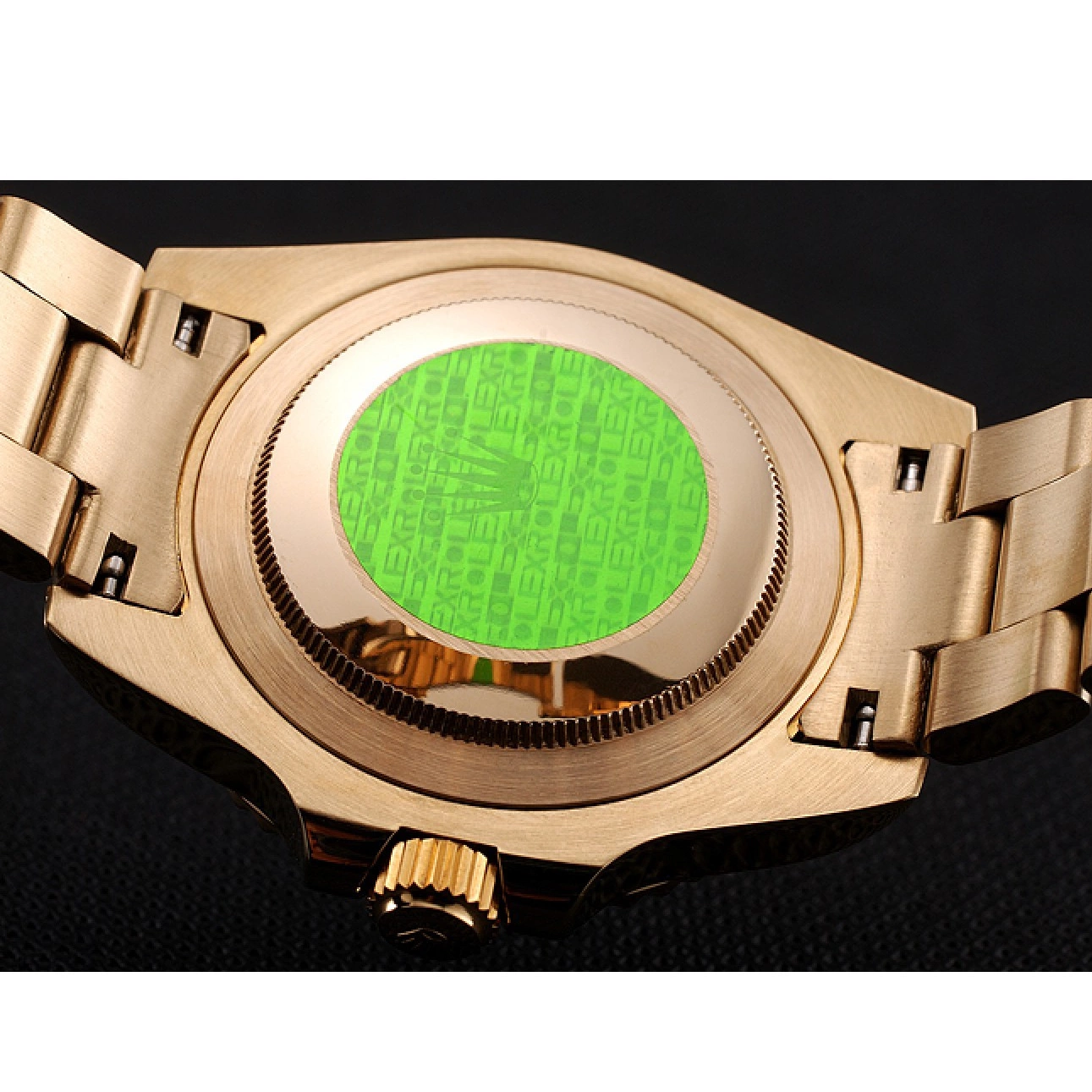 Rolex aaa copy Rolex Case Yellow Swiss Gold Bracelet And Submariner Diamond Markings With Black Dial Bezel Gold 0616
